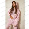 Women's Two Piece Pants 2023 Women Activewear Luxury Printed Solid Color Two-Piece Hoodie and Pants Suit Set Y2K New Apparel Plus Size Women's Clothing T240122