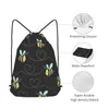 Sacos de compras Bumble Bees Impressão Cordão Mochila Homens Gym Workout Fitness Sports Bag Bundled Yoga para Mulheres