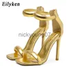 Сандалии Eilyken Летние босоножки на высоком каблуке с открытым носком Сексуальная пряжка с ремешком на щиколотке Женская клубная женская обувь для стриптиза J240122