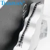 925 Sterling Silver Hip Hop Iced Out Black Round Brillant Moissanite Tennis Chain Bracelet Synthetic Diamond Jewelry