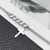 Girocollo Collana con colletto a catena 316L Ciondolo croce punk per donna Uomo Catene in acciaio inossidabile color argento Regali di gioielli