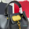 7A Designer TOTES Brand Black Handbag Calfskin Small Shopping Metal Strap Long