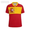 Men's Polos Unisex Polo Shirt Spain Flag Emblem 3D Print Man Fashion Clothing Tracksuits Short Sleeves