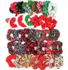 Ins Christmas Lint Hairbands AccessoriesXMas Elastic Hair Band Ring Ponytail Holder Strinty Girls