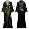 Women's Sleepwear Women Dress Long Satin Robe Half Nightgown Summer Sleeve Home Casual Black Sexy Kimono Gown Print Bathrobe Spring