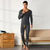 Männer Thermo-Unterwäsche 2024 Sexy Männer Lange Unterhosen Set Bequeme Baumwolle Thermo Anzüge T-Shirt Leggings Hosen SEOBEAN Herren Winter Warme Kleidung