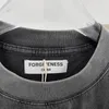 Herr t-skjortor tvättade broderade bokstäver t-shirt män kvinnor topp tees shirt