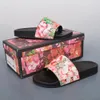 Luxo Womens Mens Floral Slide Sandália Canvas Chinelo Flor Salto Cobra Tigre Verão Praia Sapato Borracha Sliders Mocassins Sandale 10A Designer Sapatos Atacado