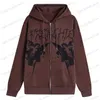 Erkek Hoodies Sweatshirts Hoodie Angel Fairy Grunge Koyu Baskı Ceketli Kadın Hip-Hop Street Giyim Harajuku Anime Kazak Palto Fermuarı Y2K E-Girl Punk T240122