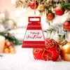 Fournitures de fête Décoration du Père Noël en fer Carillon à vent de Noël Pendentif Ornement suspendu Cloche de vache Unique DIY Accessoire de Noël Compact