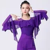 Stage Wear 2024 Latin Dance Tops Femmes Valse Pratique Vêtements Volants National Standard Ballroom Justaucorps Moderne Body Costumes