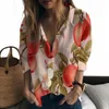 Damenblusen, Sommer-Dame-Shirt, Fruchtpfirsich, 3D-Druck, süßer lässiger Stil, Damenmode-Trend