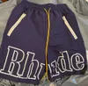 RHUDE Shorts Designers Mens Basketball Short Pants 2023 Luxurys Summer Beach Palm Letter Street Fashion Sweatpants65