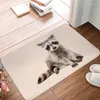 Tapetes Raccoon antiderrapante capacho tapete de banho senta-se engraçado olha para você varanda tapete porta de entrada tapete decorativo interior