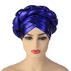 Ethnic Clothing Fashion Women Beading Braid Hat Muslim Ruffle Cancer Wrap Cap Sleep Caps Satin Lined Hair Big Tan Hats For