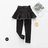 Byxor Spring Autumn Culottes Kids Korean Version Bomull Barn Leggings Girl Ruffle Toddler kjol Byxor Baby