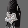 Torby szkolne Y2K PU skórzane gwiazdy plecak dla kobiet Sliver Butterfly Ins Girl Fashion Nisza Podróż w stylu