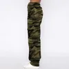 Women's Jeans Women Denim Straight Pants Camouflage Washing Loose Fit High Waist Pockets Streetwear Slight Strech Cargo Spring 2024