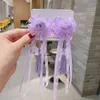 Autumn and Winter Bow Pressed Mink Ball Tassel Ribbon Hair Clip Children's Ancient Accessories Chinese Style