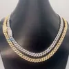 Prix de gros Hio Hop glacé bijoux 8mm largeur une rangée 925 en argent Sterling Vvs Moissanite diamant chaîne à maillons cubains collier