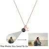 Necklaces 925 Sterling Silver Custom Photo Necklaces Projection Photo Necklace for Women With Letter AZ Pendant Men Jewelry Free Shipping