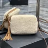 Top FW new Lambs wool bag chain envelope Woolen small Furry Camera bags Designer shoulder corssbody bag cover women's handbag248Y