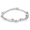 Charm Bracelets Silver Plated Three Line Lamp Bead Bracelet Olive Hand Jewelry