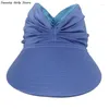 Berretti da donna Cappellini da spiaggia anti-UV Visiere di protezione solare Berretto estivo Cappello da golf a tesa larga Cappello da tennis sportivo traspirante all'aperto Parasole