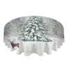 Nappe de table ronde en forme d'élan de forêt de noël, couverture imperméable pour décoration de mariage, décoration de maison de noël