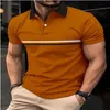 Camisa polo masculina respirável de verão marca emendada camisa polo casual de manga curta camisa de golfe masculina secagem rápida