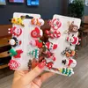 Hair Accessories 10pcs Cute Christmas Clips Set Classic Xmas Tree Santa Claus Reindeer Pattern Alligator Pins For Baby Girls Bangs Barrettes