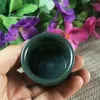 Te Cups Natural Green Jade Bamboo Teacup Health Gongfu Teaware äkta kinesiska Hetian Jades Nephrite Stone Ceremony Master