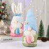 Décor du jour de pâques, 35cm, oreilles de lapin, Gnomes tenant des œufs, jouets, poupées, ornements pour la maison, cadeaux de pâques d'intérieur