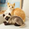 Poupées en peluche, oreiller de Simulation, chat siamois américain Shorthai, poupée réaliste, animaux de compagnie, jouets pour enfants, décoration de maison, cadeau pour bébé