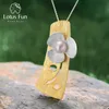 Pendants Lotus Fun Real 925 Sterling Silver Natural Pearl 18K Gold Fine Jewelry Fresh Clover Flower Pendant without Necklace for Women