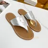 Paris flat slippers embossed genuine leather insole sandals open toes shoes classics luxury designer for women holiday casual flip flops slide