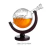 Whiskey Decanter Globe Wine Aerator Glass Set Sailboat Inside with Fine Wood Stand Liquor for Vodka forBanquet 240122