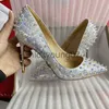 Sandalen Gele kleur spikes vrouwen puntschoen stiletto hoge hakken maat 33-45 Punk klinknagels Slip op Sex pumpsJ240122