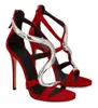 Luxur Design Venere Stiletto Sandals Shoes Women Metal Snake Accessory Platform Heels Lady Wedding, Party, Dress Gladiator Sandalias EU35-43, med låda