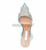 Sandali con strass Sandali con punta a punta Sandali da donna Nuove scarpe femminili trasparenti sottili alte da festa Scarpe da donna sexy in pelle PU Calzature poco profondeJ240122