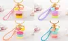 Materiały ślubne Favors Macarons Cake Key Łańcuch Hide Rope wisiorek breloczek kluczyek bajki na baby shower imprezę