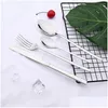 Dinnerware Sets Sier Set Cutlery Western 24Pcs Fork Flatware Tableware Sierware Knife Spoon Supplies Steel Stainless Drop Delivery Hom Dhs6R