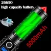 Flashlights 199999LM White Laser Ultra Powerful Flashlight Type-C Charging Telescopic Zoom 2000m Rechargeable Torch Tactical Flashlight 240122