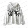 Erkek Hoodies Sweatshirts Hoodie Angel Fairy Grunge Koyu Baskı Ceketli Kadın Hip-Hop Street Giyim Harajuku Anime Kazak Palto Fermuarı Y2K E-Girl Punk T240122