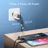 携帯電話充電器USB C充電器65W PD 3.0ガン2ポート高速充電ウォール充電器用iPhone 15 Pro Max 15 Plus 14 13 12 iPad Switch Galaxy S23 S22