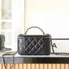 10a toppkvalitet kosmetisk väska designer väskor 17 cm lady axel handväska äkta läder crossbody väska med låda c563