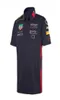 F1チームバージョンカーファンレーシングスーツ男性と女性サマーレッドショートスリーエレベートTシャツカーファンカークイックドライニング服オーバーシスポロ1167899