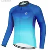 Men's T-Shirts Cycling Jersey Sets Downhill Breathable Quick Dry Reflective Shirt Long Sleeve 2022 Pro Team Summer Men Clothes Bicycle BIkeH24122