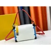 AAA+ Designer Bag Women Side Trunk Bag Color Block Handväska riktig läder resväska kvinnor mode axel crossbody väskor