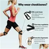 Ellenbogen-Knie-Pads Fitness 1 Riemen des Sportbeinstücks Einstellbar Laufen Wandern Neutral Outdoor Gym Patella-Schutz Drop Lieferung Outd Dh1Gq